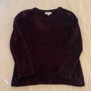 Orvis chunky knit burgundy chenille sweater, size medium